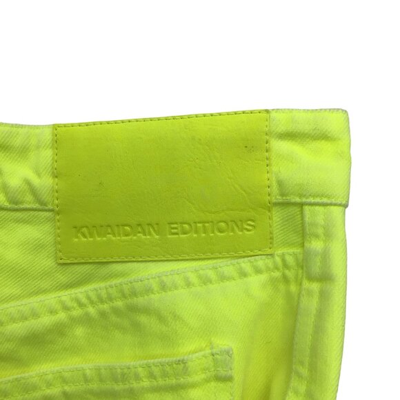 KWAIDAN EDITIONS ACID GREEN HIGH-RISE STRAIGHT LEG JEANS - Picture 6 of 6